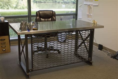 custom metal fabricated desks|custom made metal table tops.